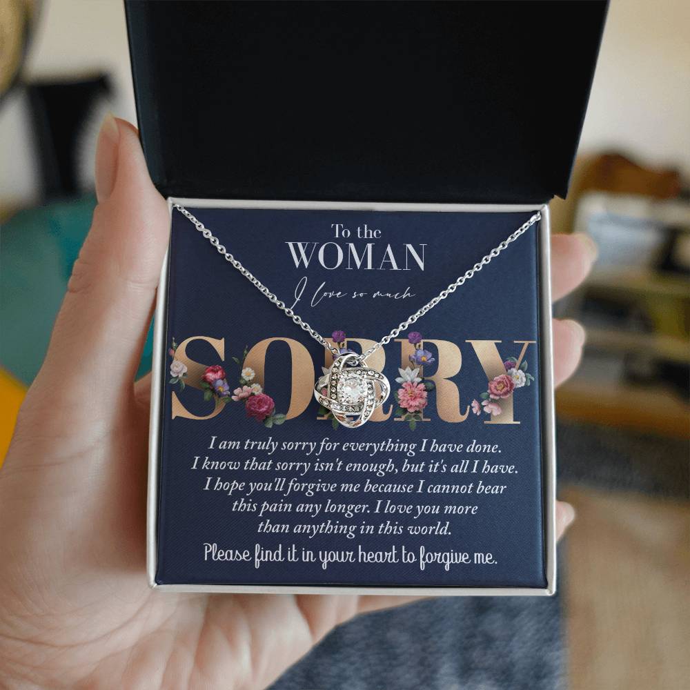 Sorry - Bear This Pain - Love Knot Necklace