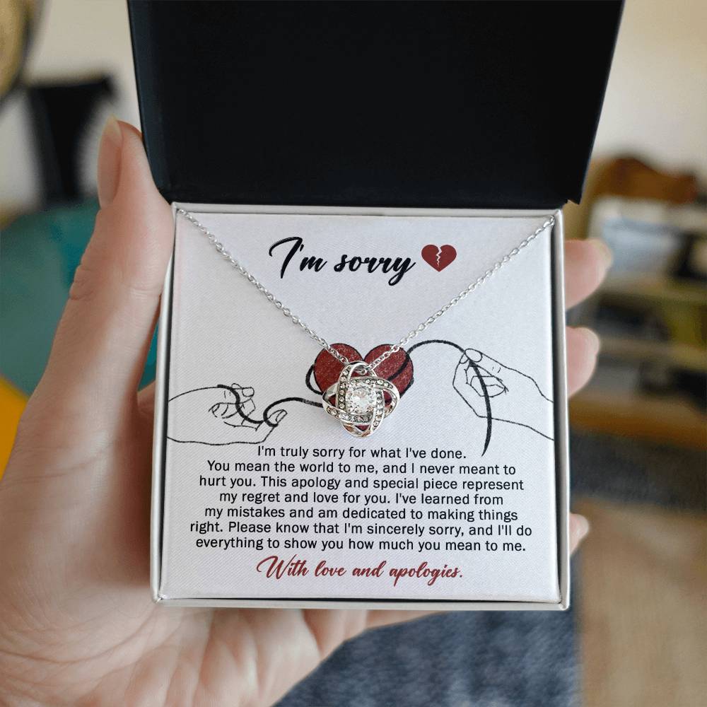 Sorry - Mean The World - Love Knot Necklace