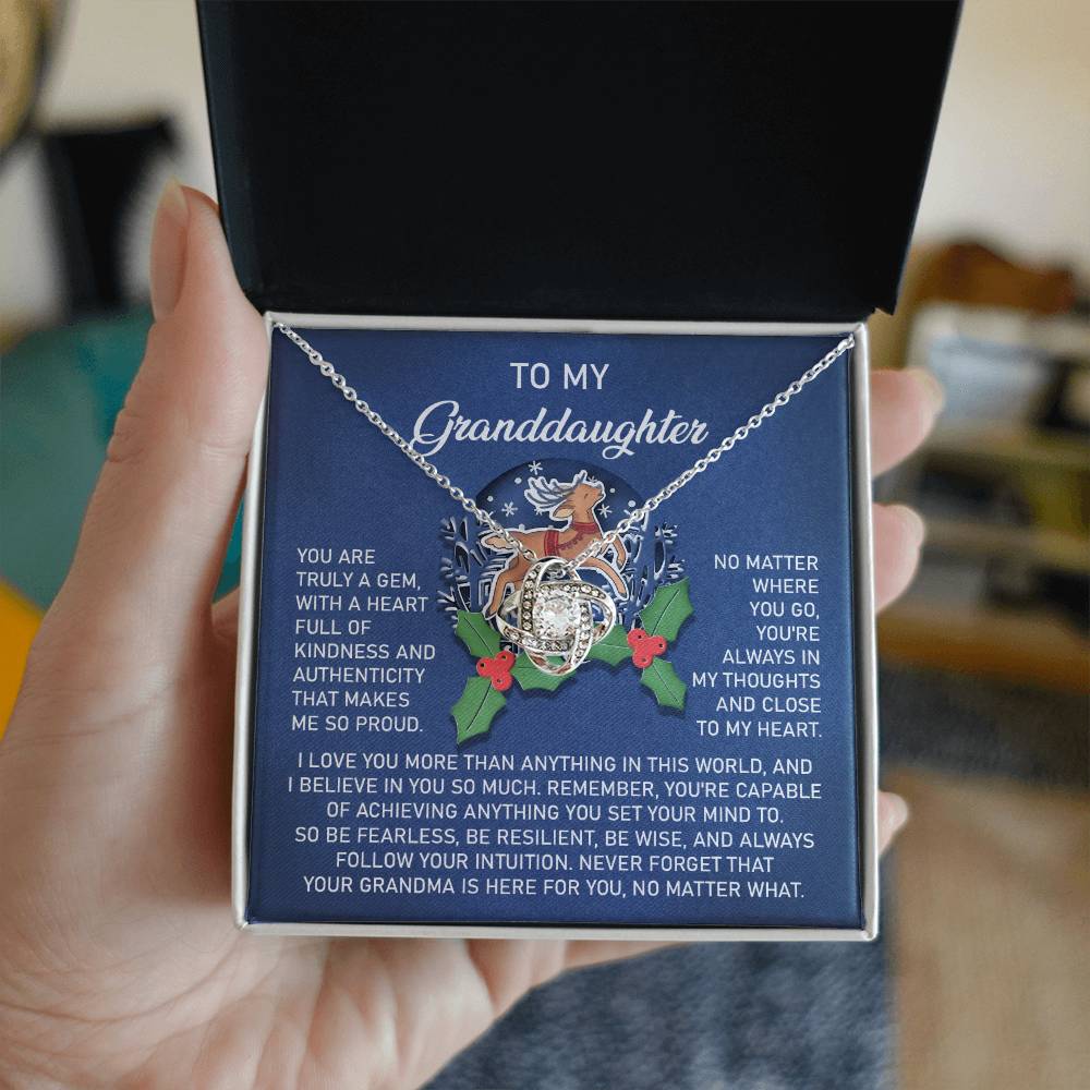 Granddaughter - Here For You - Love Knot Necklace