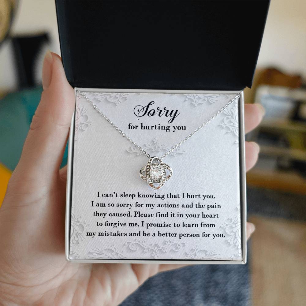 Sorry - Can’t Sleep - Love Knot Necklace
