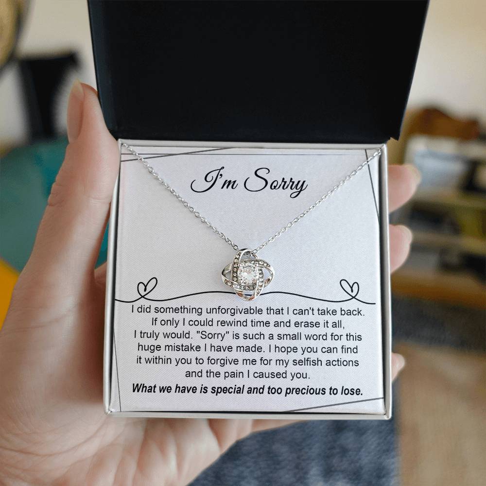 Sorry - Breaking My Heart - Love Knot Necklace