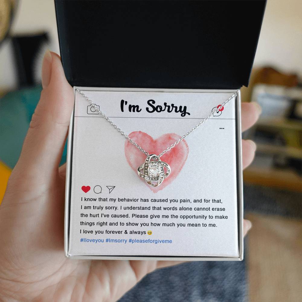 Sorry - Cannot Erase - Love Knot Necklace