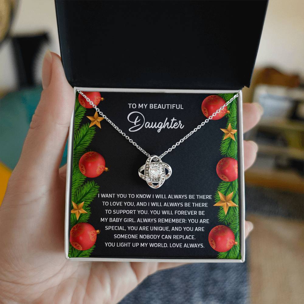Daughter - Nobody Can Replace - Love Knot Necklace