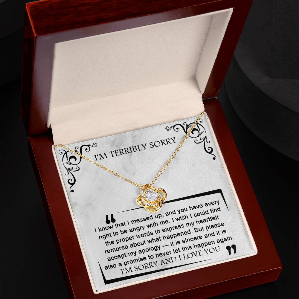 Sorry - Angry With Me - Love Knot Necklace