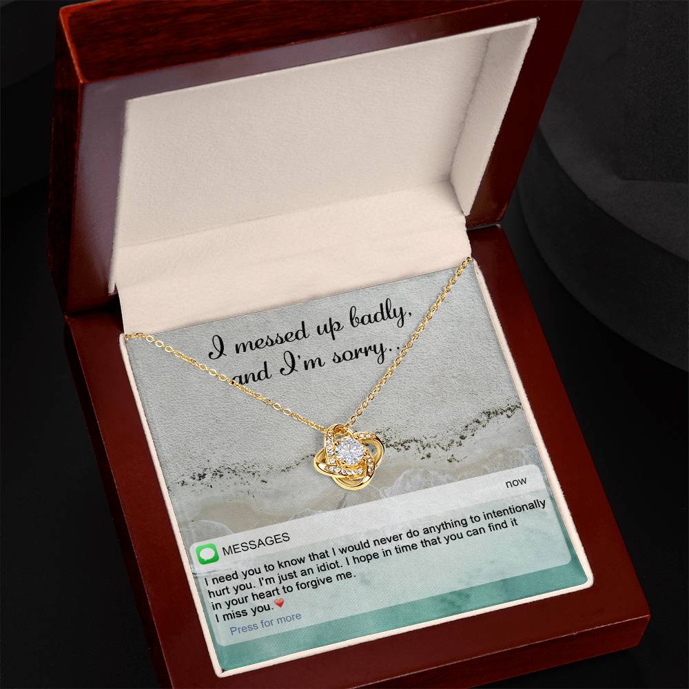 Sorry - Just An Idiot - Love Knot Necklace