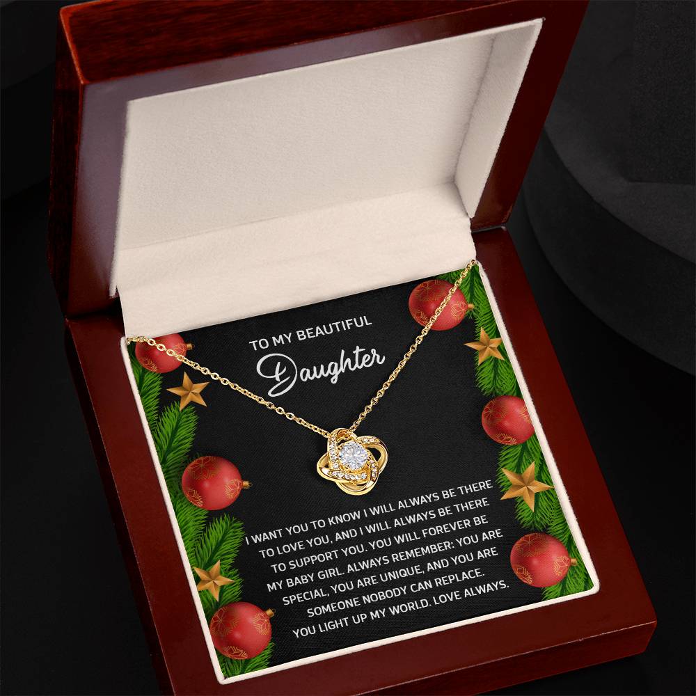 Daughter - Nobody Can Replace - Love Knot Necklace
