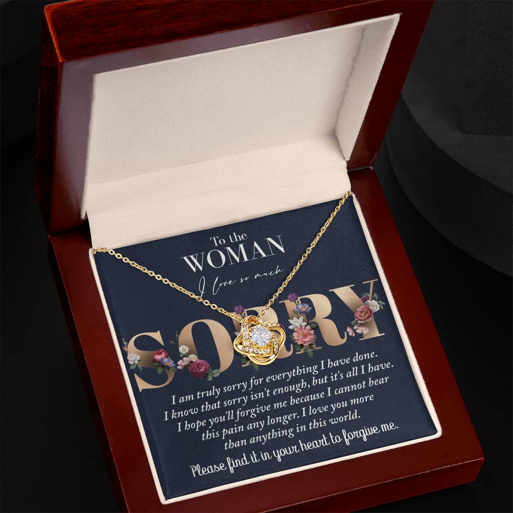 Sorry - Bear This Pain - Love Knot Necklace