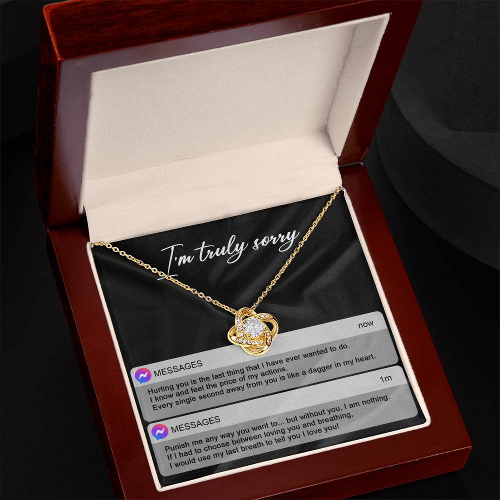 Sorry - Away From You - Love Knot Necklace