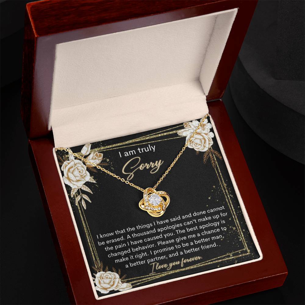 Sorry - Cannot Be Erased - Love Knot Necklace