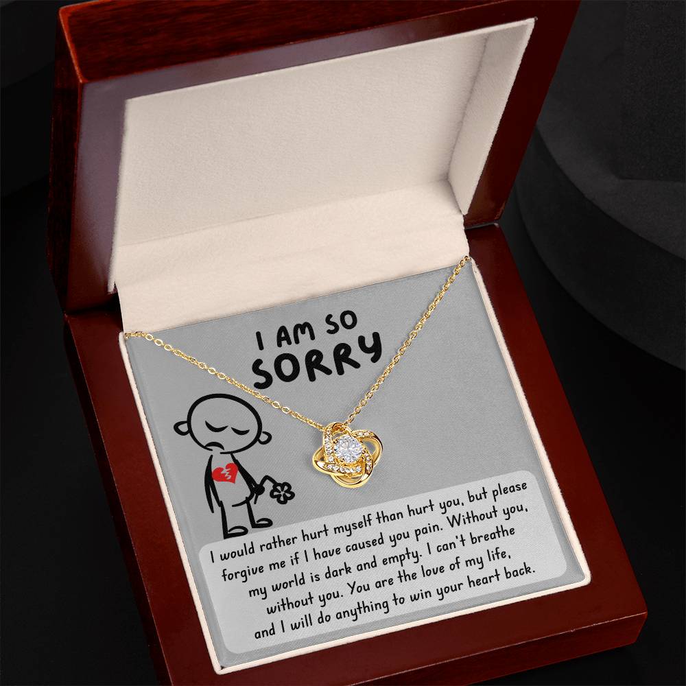 Sorry -  Dark And Empty - Love Knot Necklace