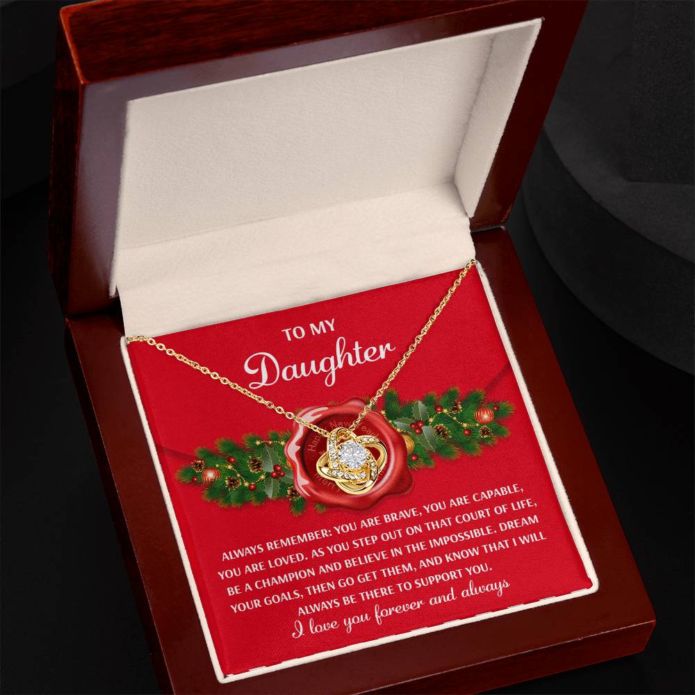 Daughter - Be A Champion - Love Knot Necklace