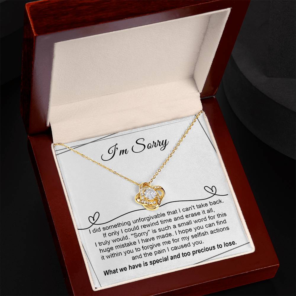 Sorry - Breaking My Heart - Love Knot Necklace