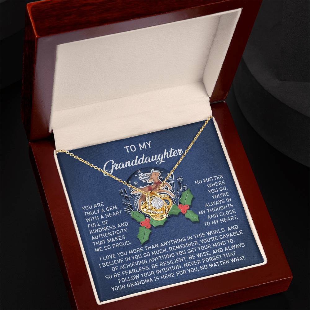 Granddaughter - Here For You - Love Knot Necklace