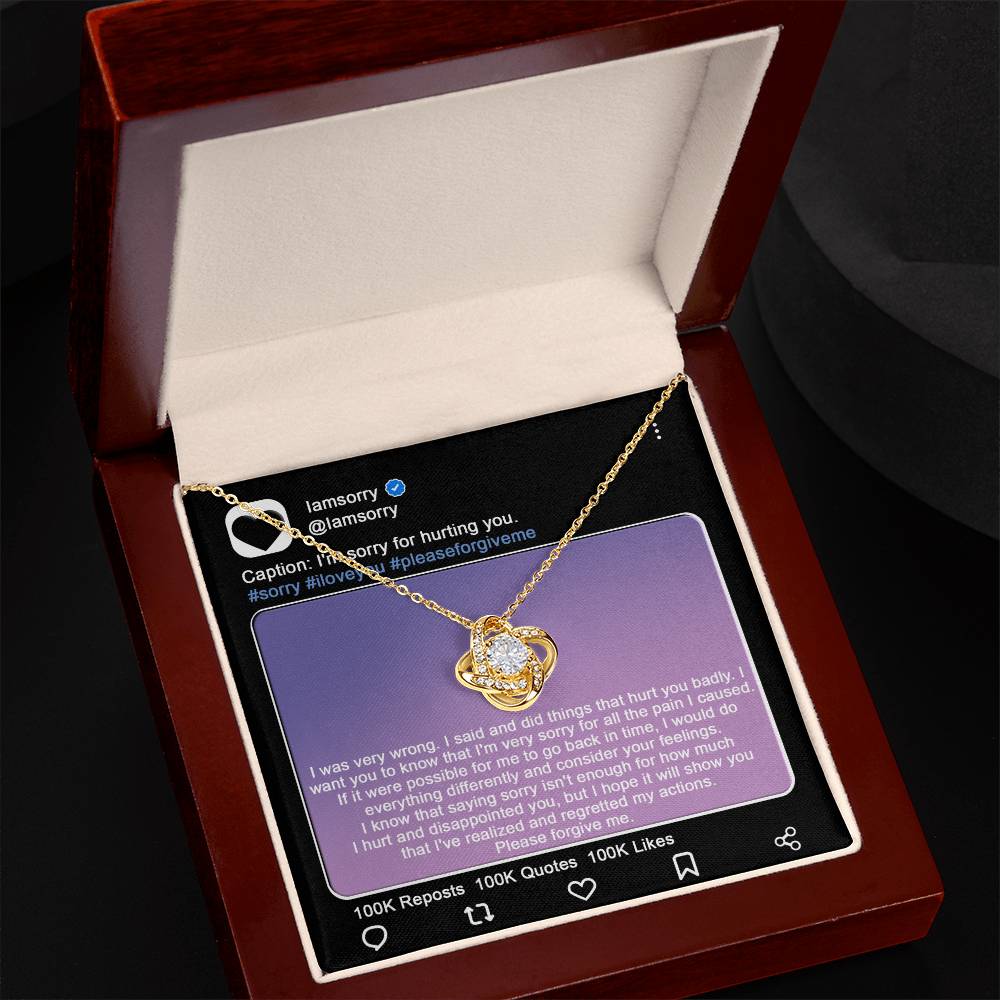 Sorry - Hurt You Badly - Love Knot Necklace