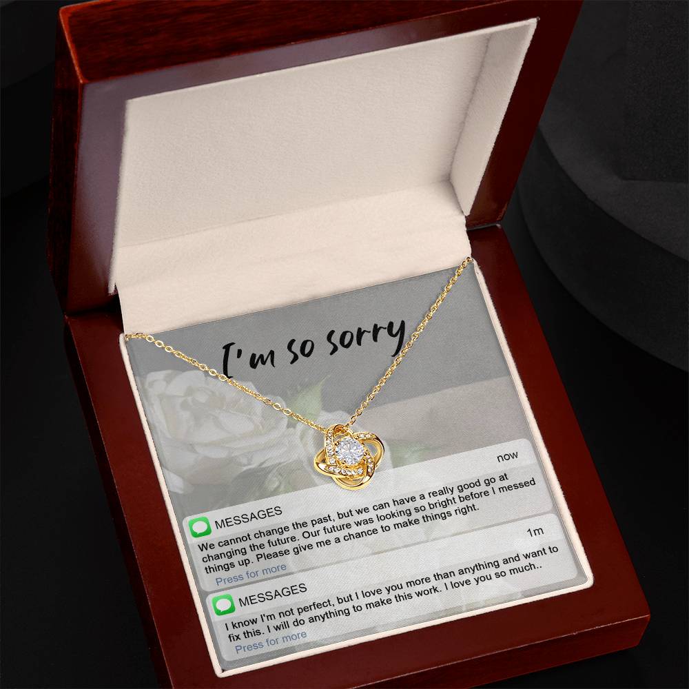 Sorry - I'm Not Perfect - Love Knot Necklace