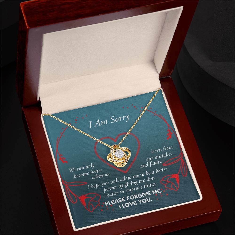 Sorry - Mistakes And Faults - Love Knot Necklace