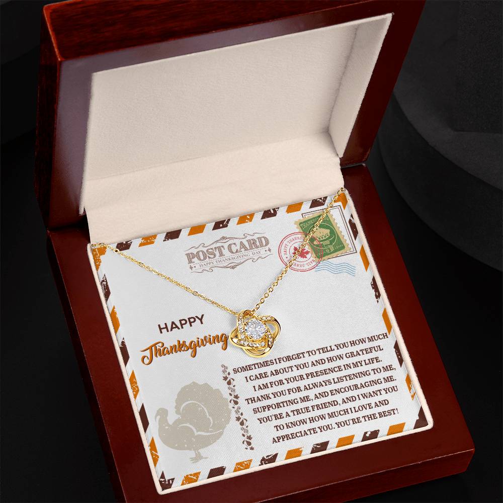 Thanksgiving - A True Friend - Love Knot Necklace