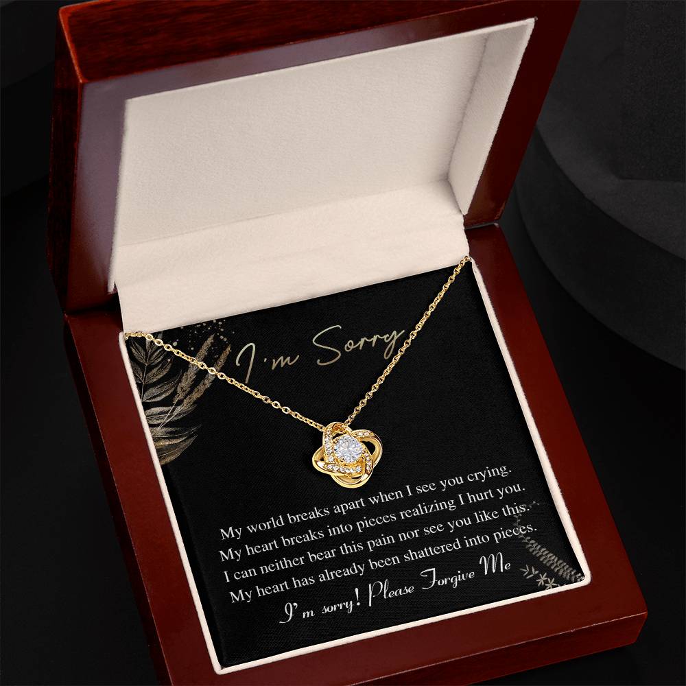 Sorry - See You Crying - Love Knot Necklace