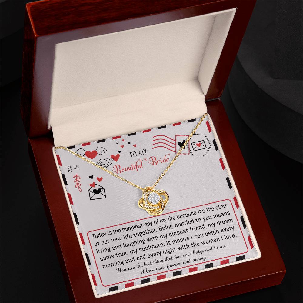 Bride - The Happiest Day - Love Knot Necklace