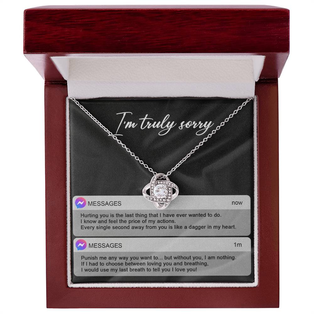 Sorry - Away From You - Love Knot Necklace