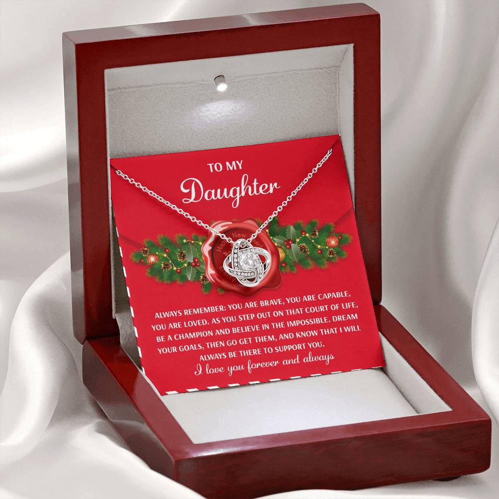 Daughter - Be A Champion - Love Knot Necklace