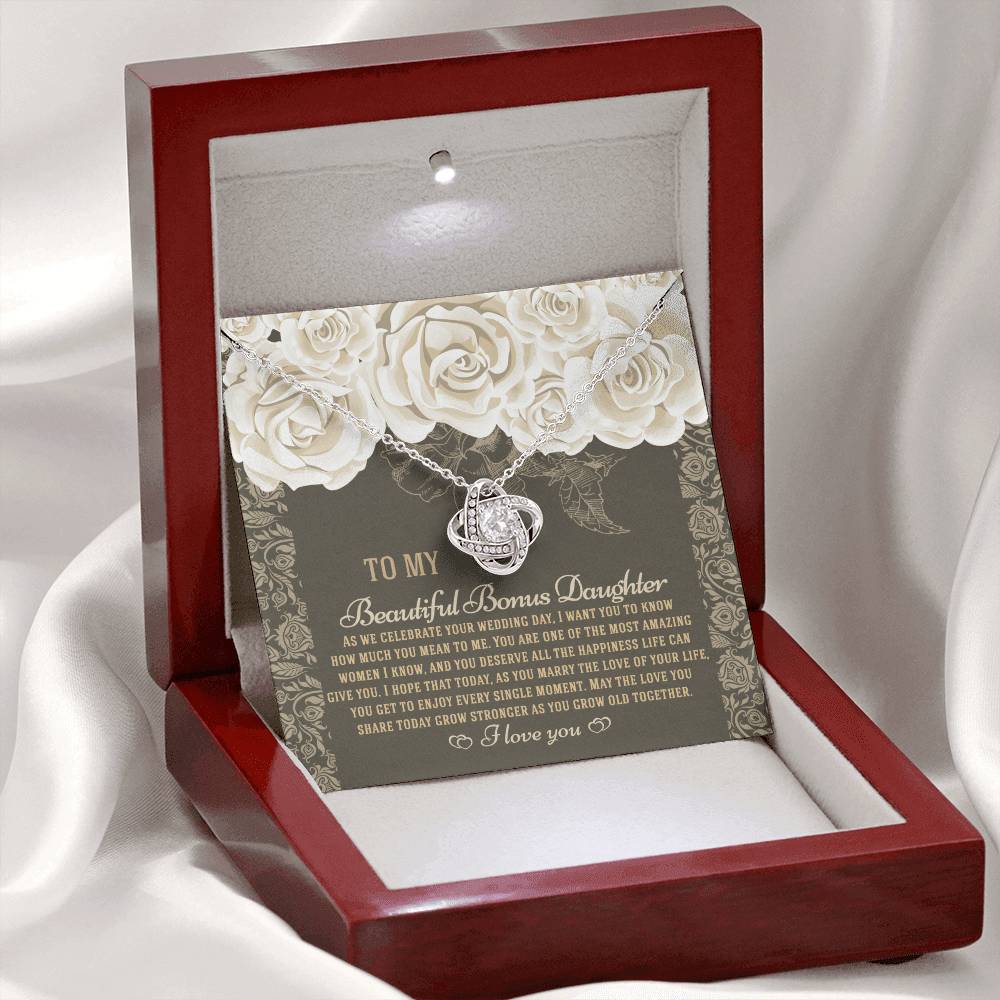 Bonus Daughter - Grow Old Together - Love Knot Necklace