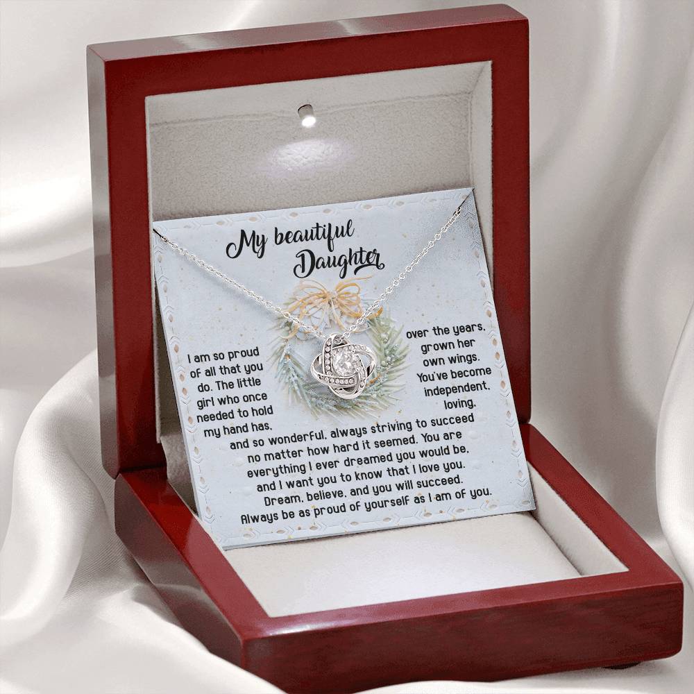 Daughter - Proud Of Yourself - Love Knot Necklace