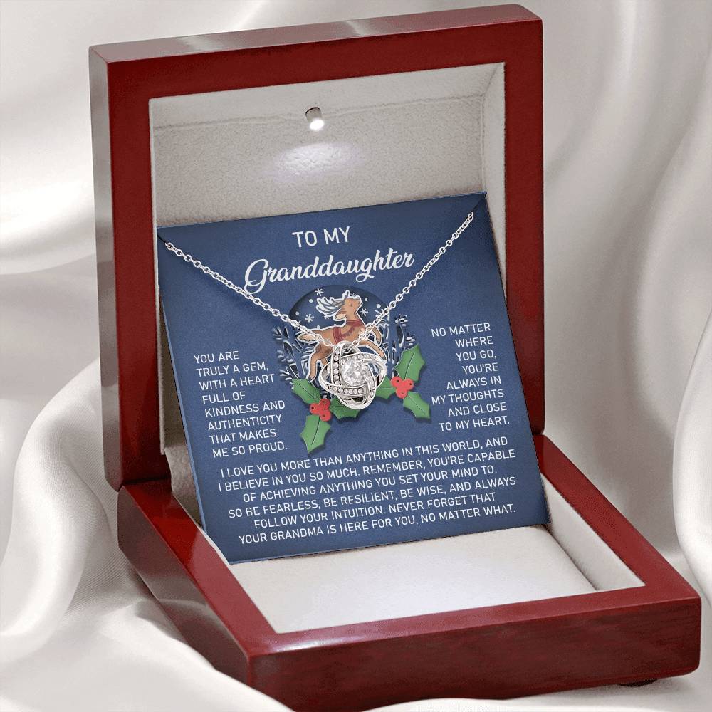 Granddaughter - Here For You - Love Knot Necklace