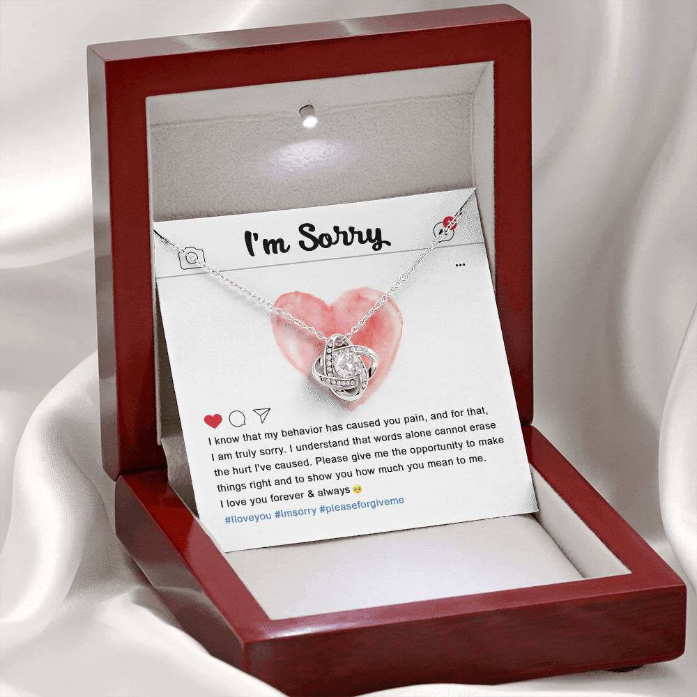 Sorry - Cannot Erase - Love Knot Necklace