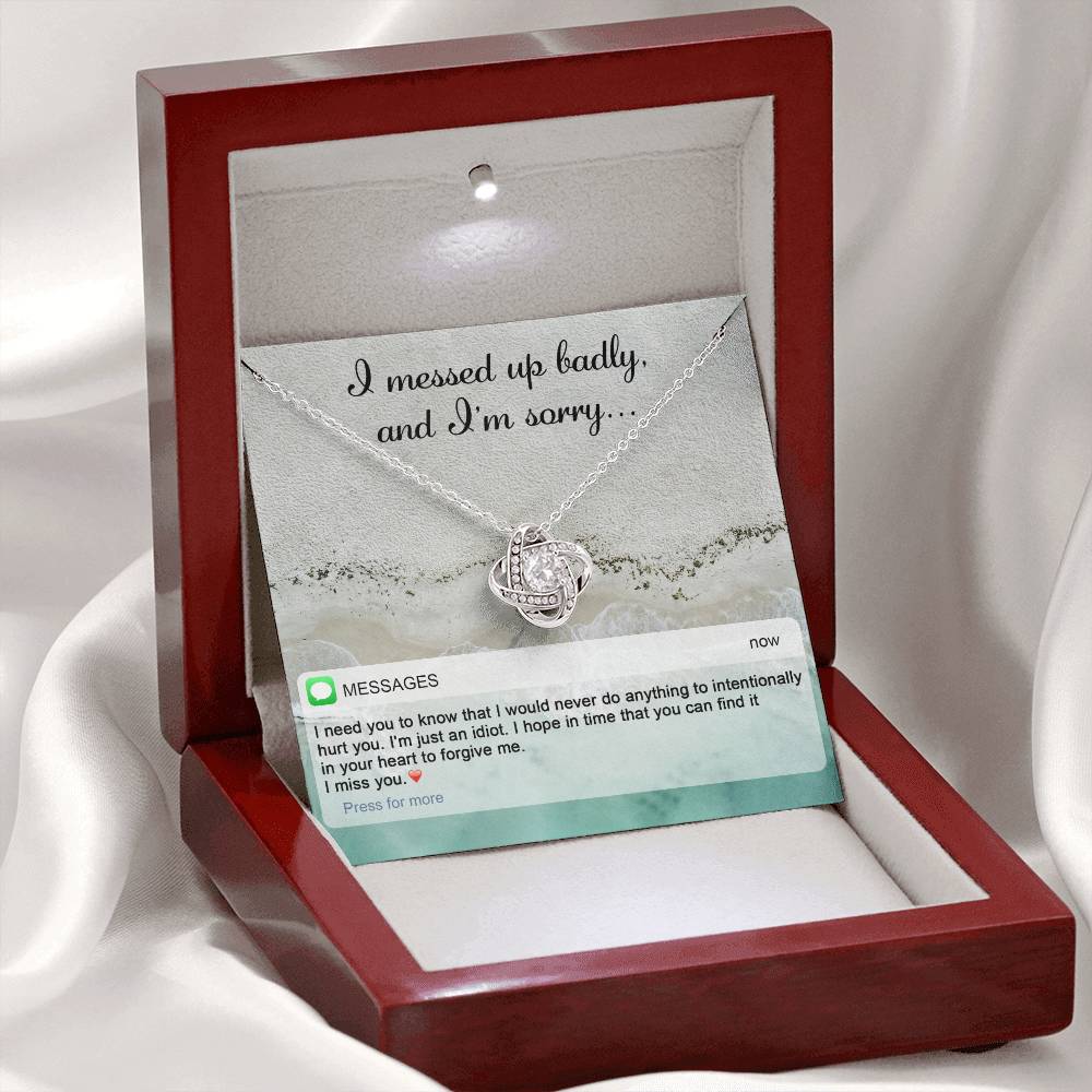 Sorry - Just An Idiot - Love Knot Necklace