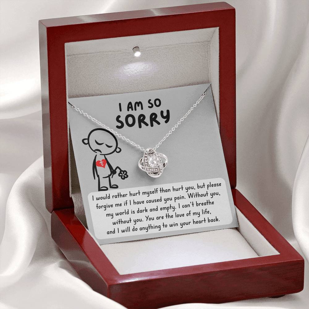 Sorry -  Dark And Empty - Love Knot Necklace