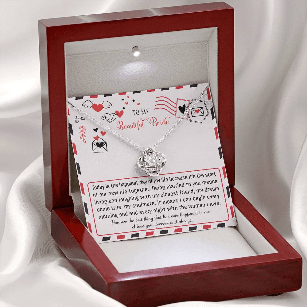 Bride - The Happiest Day - Love Knot Necklace