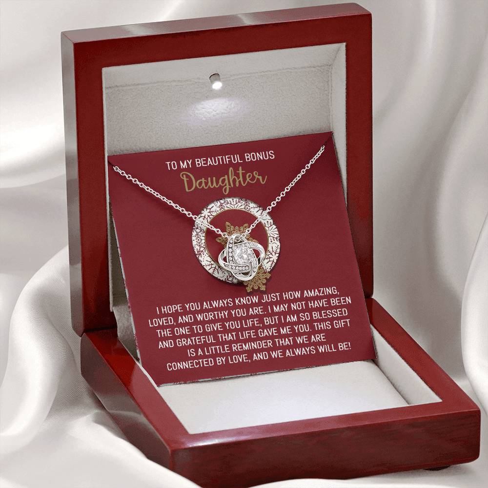 Bonus Daughter - Always Will Be - Love Knot Necklace