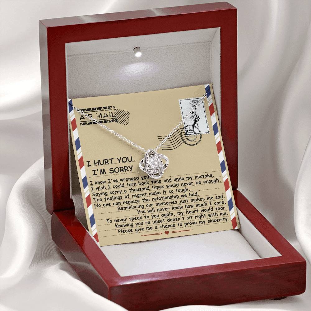Sorry - Makes Me Sad - Love Knot Necklace