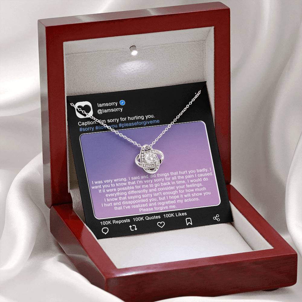 Sorry - Hurt You Badly - Love Knot Necklace