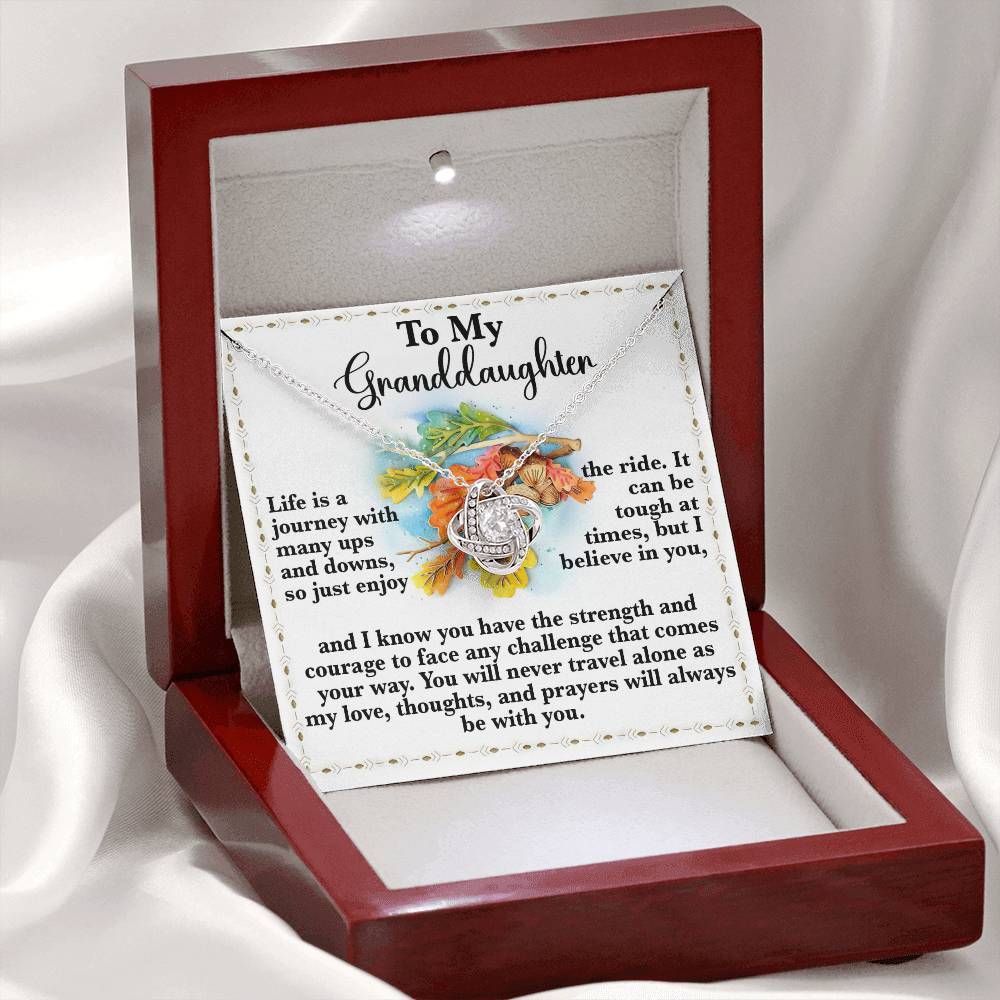 Granddaughter - Never Travel Alone - Love Knot Necklace