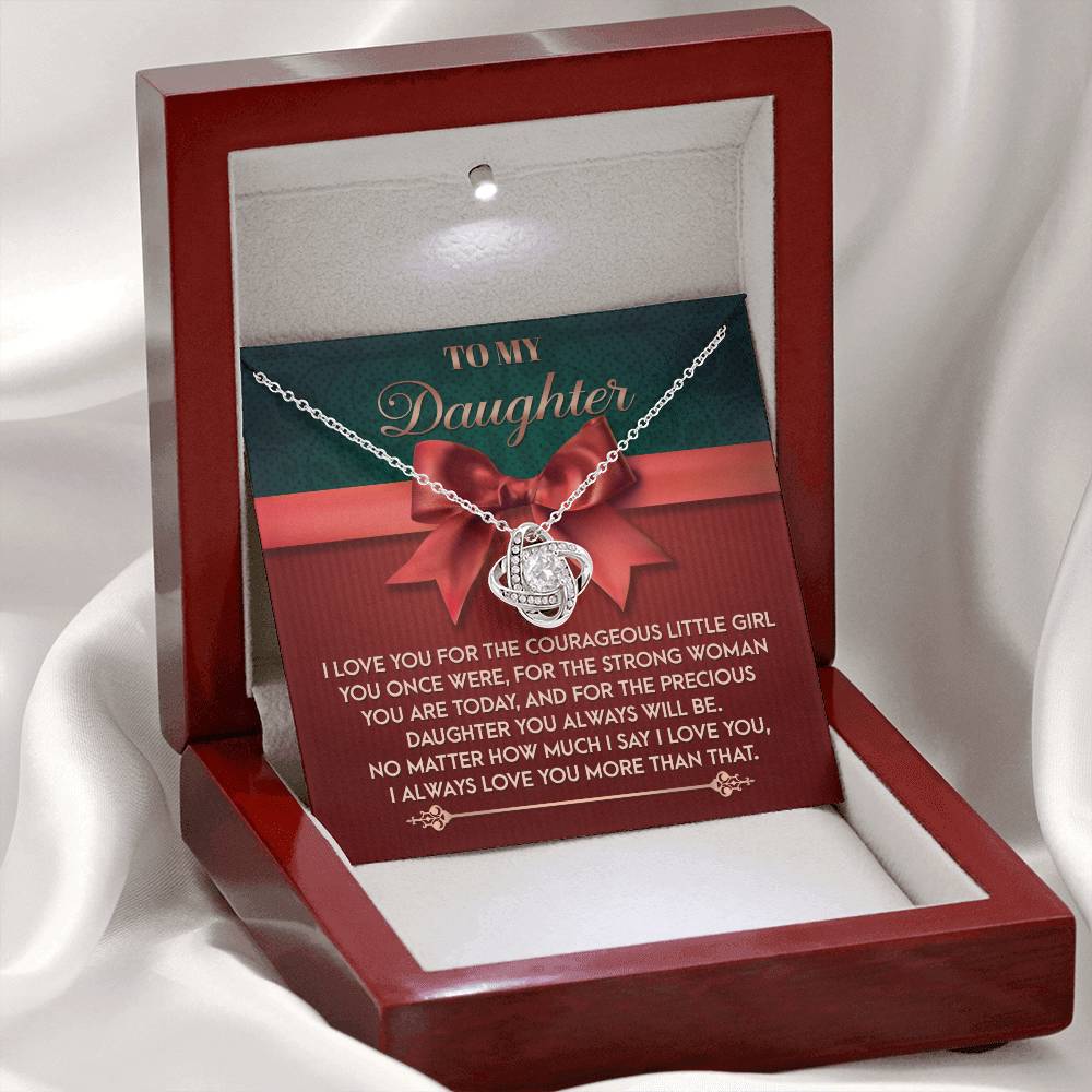 Daughter - Always Will Be - Love Knot Necklace