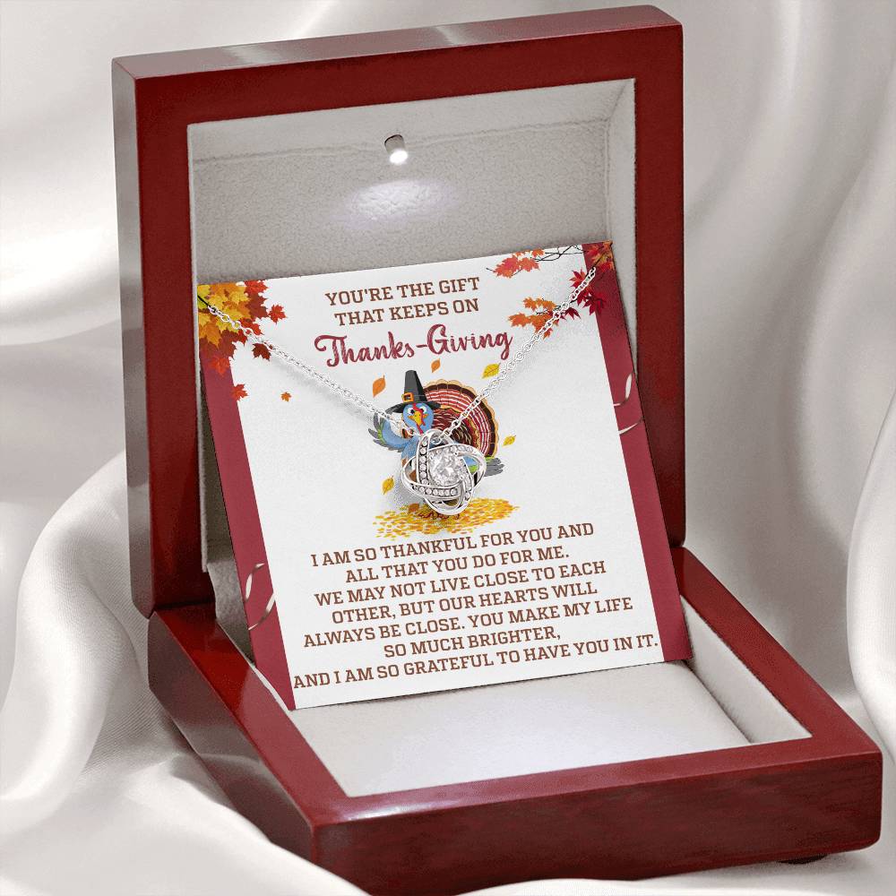 Thanksgiving - Always Be Close - Love Knot Necklace