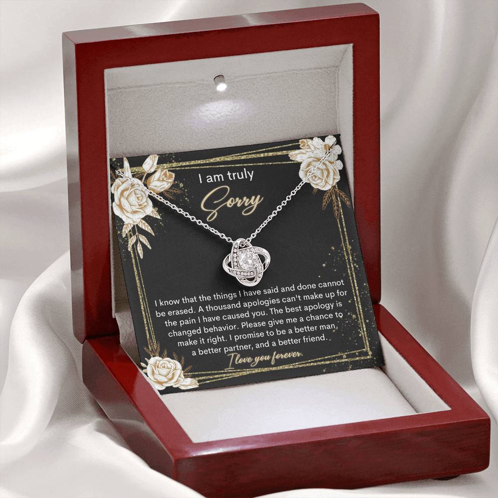 Sorry - Cannot Be Erased - Love Knot Necklace