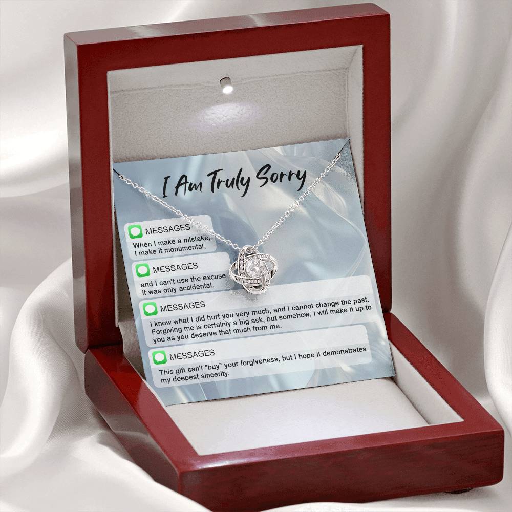 Sorry - Make A Mistake - Love Knot Necklace