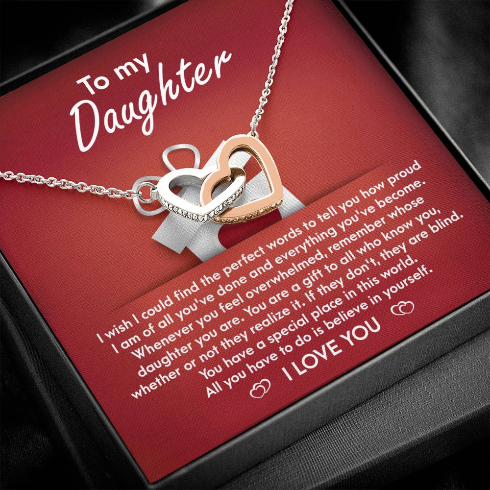 Daughter - A Gift - Interlocking Hearts