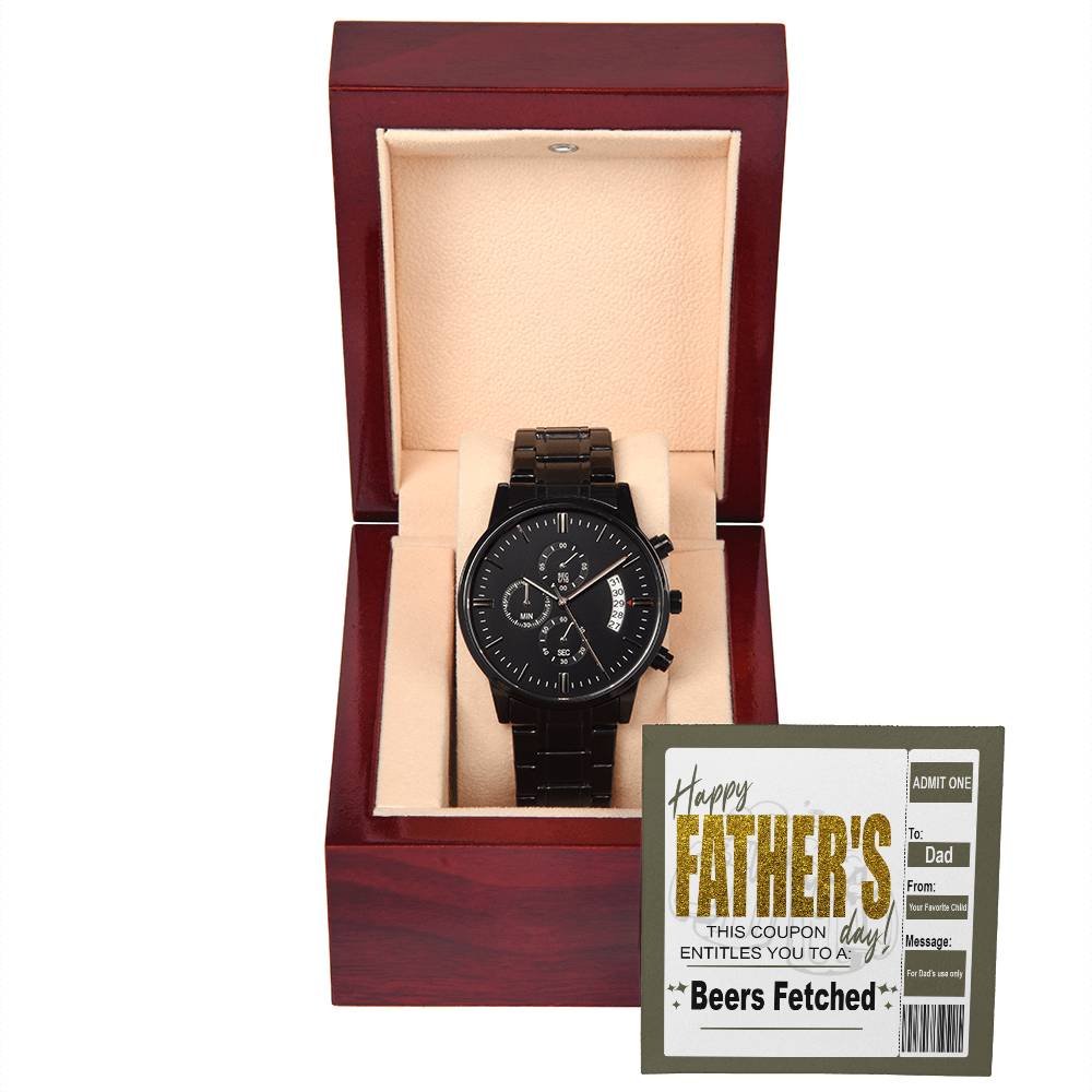 Dad - Beers Fetched - Metal Chronograph Watch