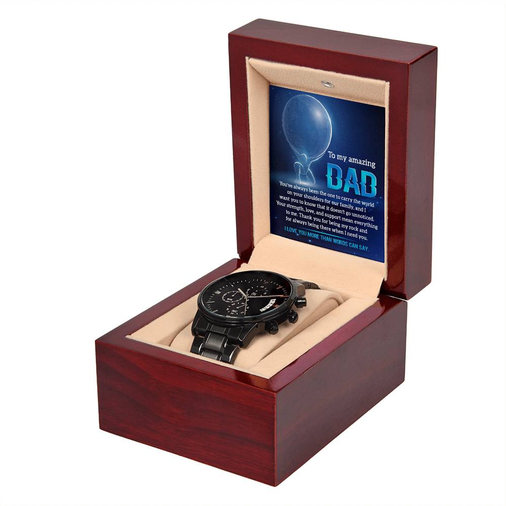 Dad - Black Chronographic Watch