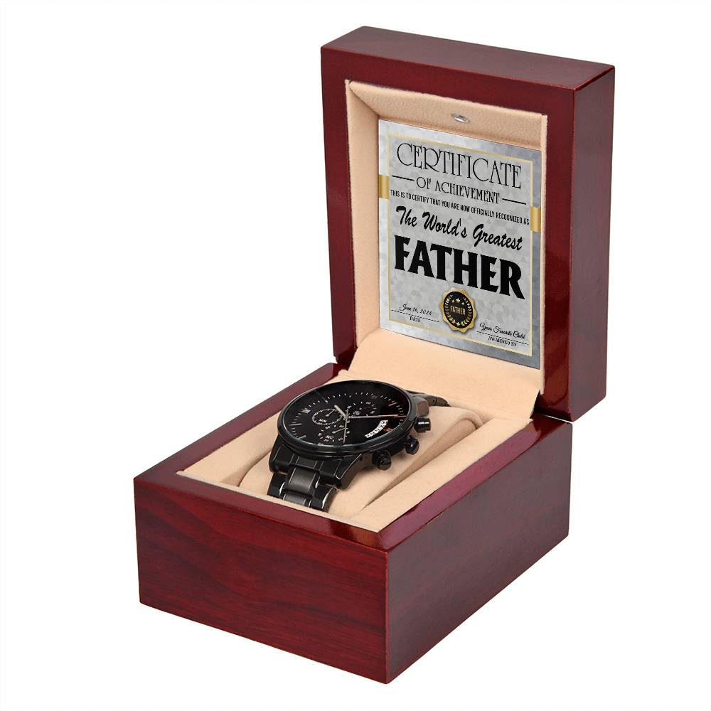 Dad - World's Greatest Father - Metal Chronograph Watch