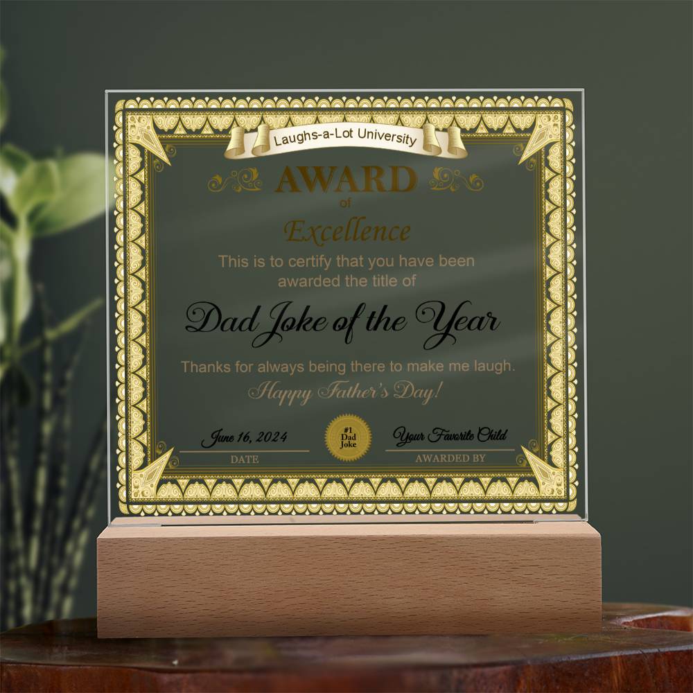Dad - Award of Excellence - Acrylic