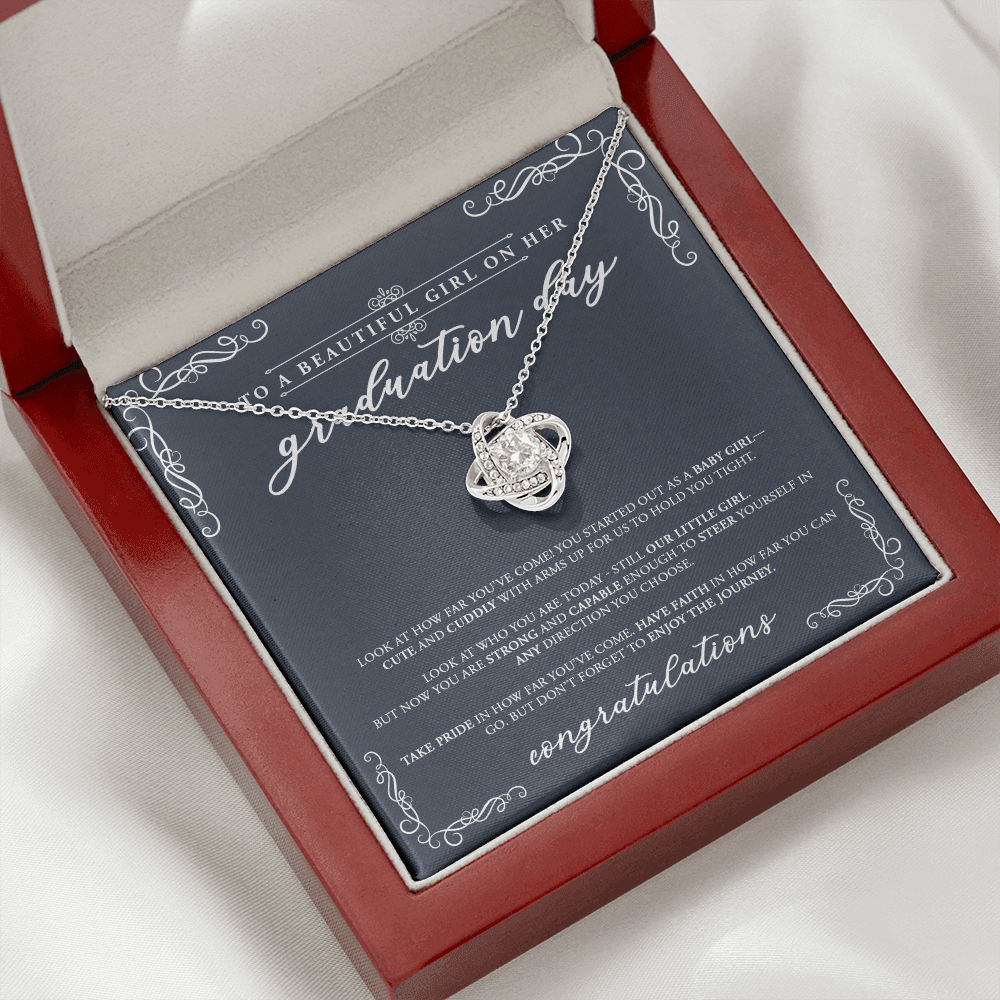 To A Beautiful Girl On Her Graduation Day - Love Knot Necklace