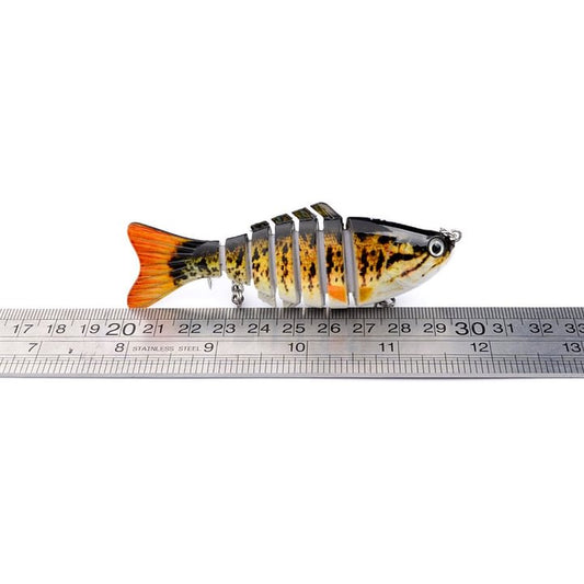 Bionic Swimming Fishing Lure – Realistic Multi-Jointed Artificial Bait with 3D Eyes & Treble Hooks for Freshwater & Saltwater