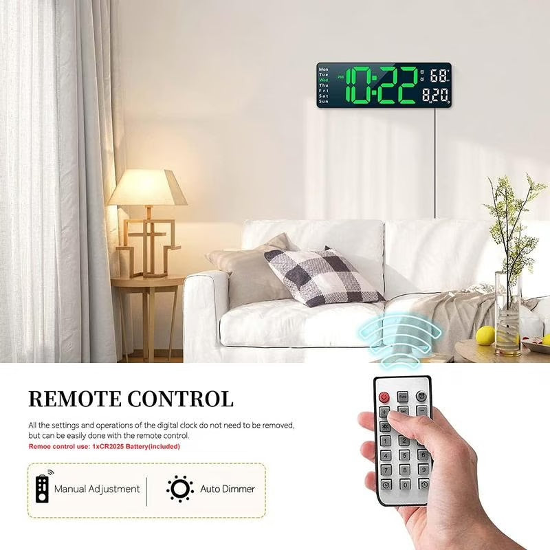 13” Smart Watch: Temperature, Date, Night Light & More
