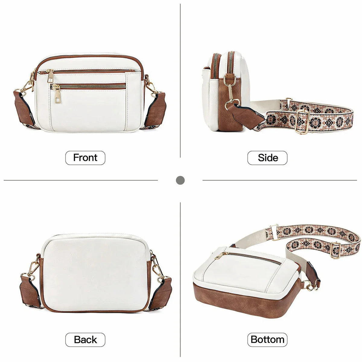 Handmade Crossbody Leather Bags with Colorful Straps - Stylish Purses & Wallets for Women