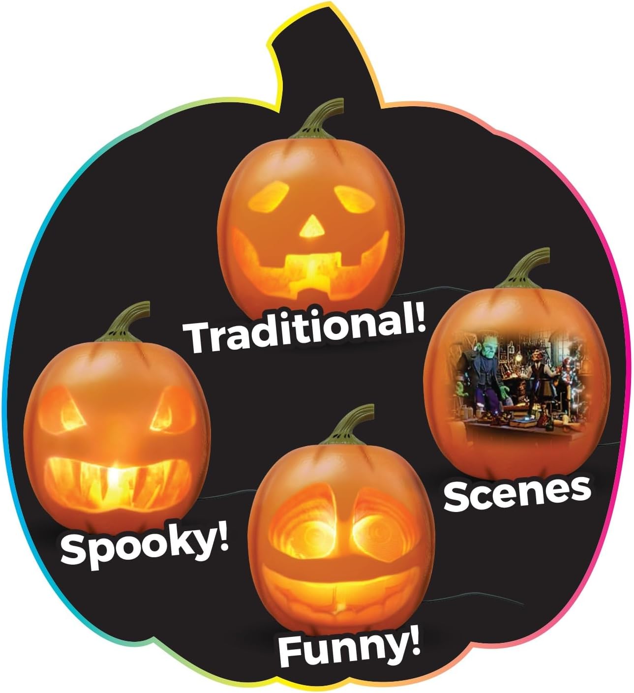 Animated Singing Halloween Pumpkin – Motion Sensor Talking Jack with Projected Face, Speaker, 80-Min Animation, USB or Battery Powered